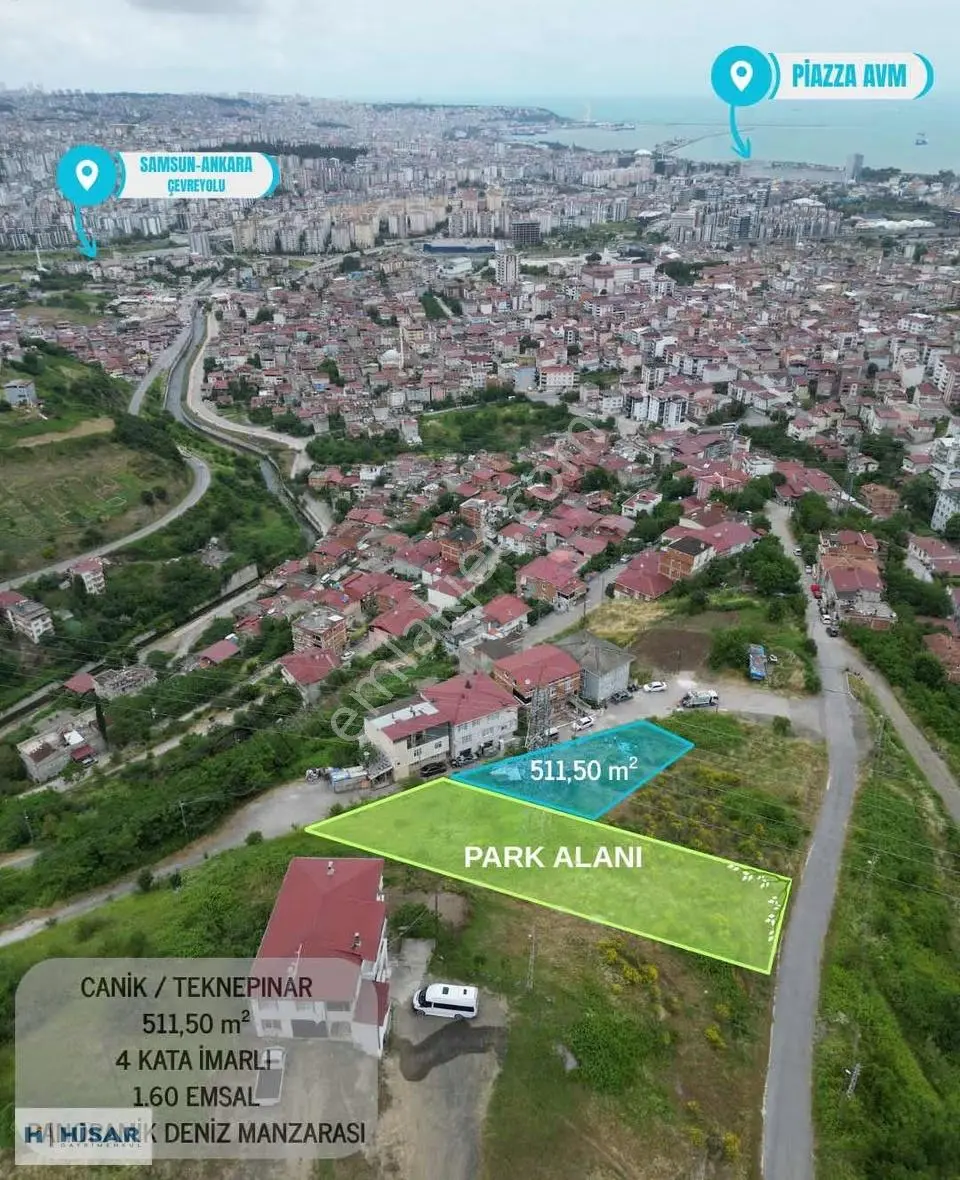 Hisardan Teknepınarda 4 Kata İmar Manzaralı Yatırımlık Arsa
