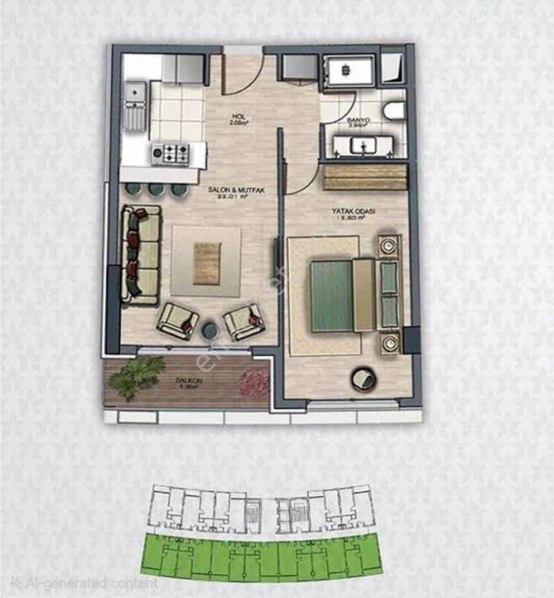 Botanica İstanbul Da Kiralık 1+1 Daıre // شقة للإيجار - Görsel 16