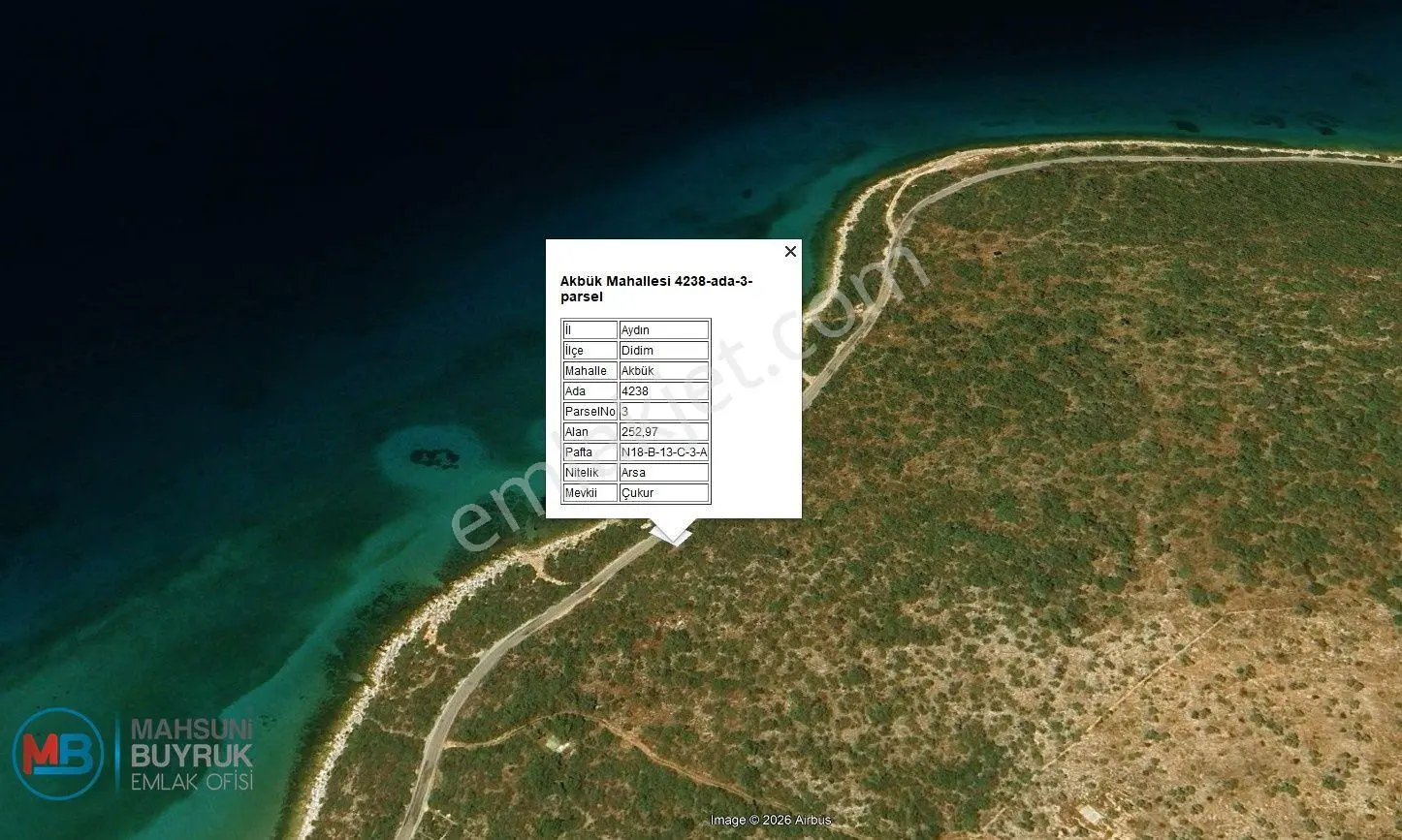 Didim Akbük Çukur Mevkisinde Denize Sıfır Yatırımlık Arsa - Görsel 2
