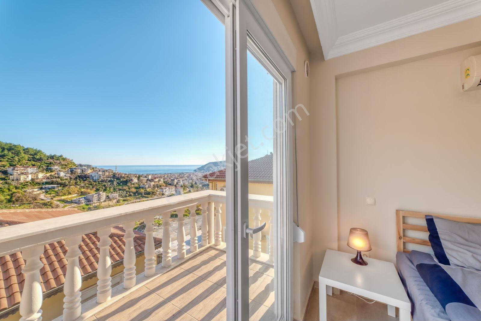 Alanya Tepe 3+1 120m2 Deniz Kale Manzara Villa Sitesi Lüx Eşyalı - Görsel 6