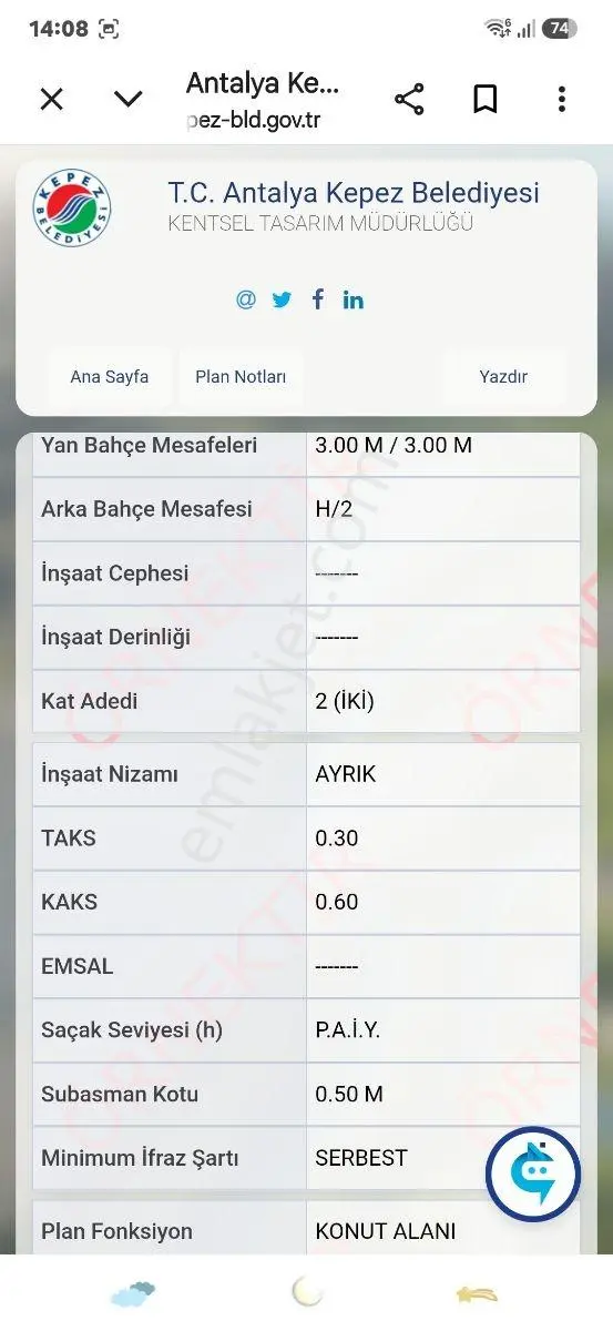 Varsak Altıayak Mah.de 400m2 Tek Tapu Harika Bir Konut Arsası - Görsel 4