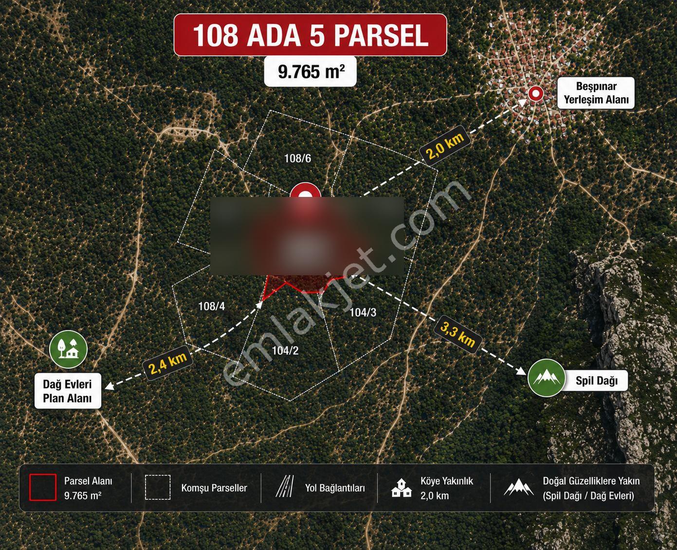 Spil Dağı Eteklerinde, Beşpınar'da 9.765 M² Büyüklüğünde Kiraz Bahçesi Ve Tarla - Görsel 4