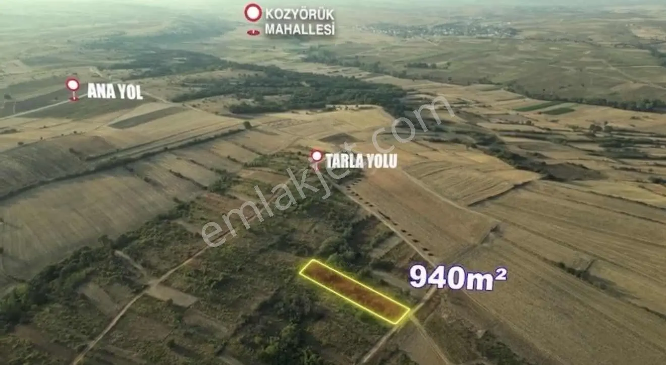 Tekirdağ Malkara Kozyörük Tek Tapu 940 M2 Bağ Tapulu Satılık - Görsel 3