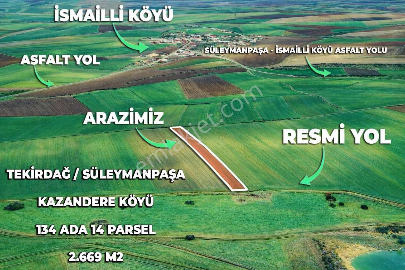Tekirdağ Kazandere Mahallesinde Yola Cephe Tek Tapu 2.670 M2 - Görsel 4