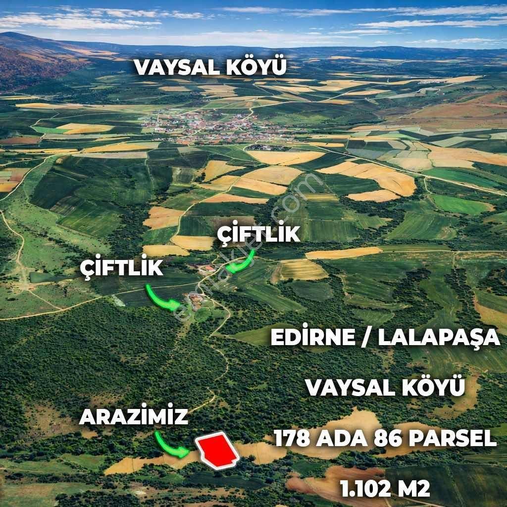 Edirne Lalapaşa Vaysal'da Tek Tapu Müstakil 1.102 M2 Tarla - Görsel 6
