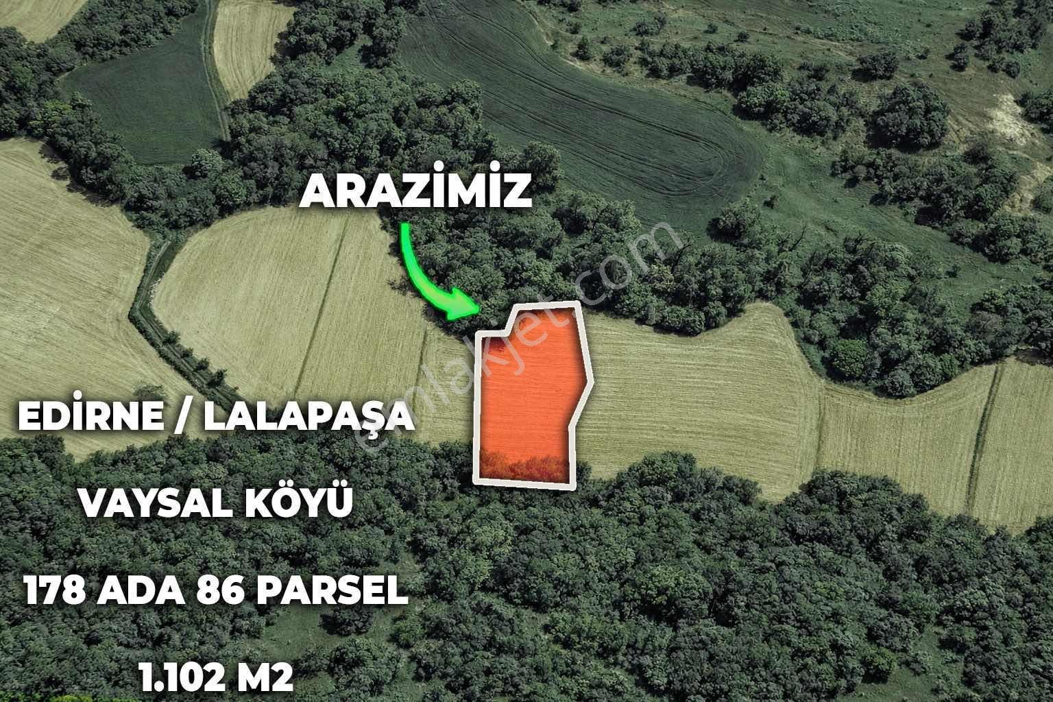Edirne Lalapaşa Vaysal'da Tek Tapu Müstakil 1.102 M2 Tarla - Görsel 5