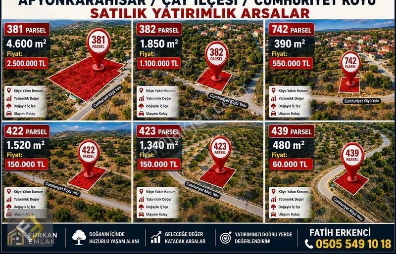 Furkan Emlaktan Çay İlçemiz Cumhuriyet Köyünde Satılık Arsalar - Görsel 2