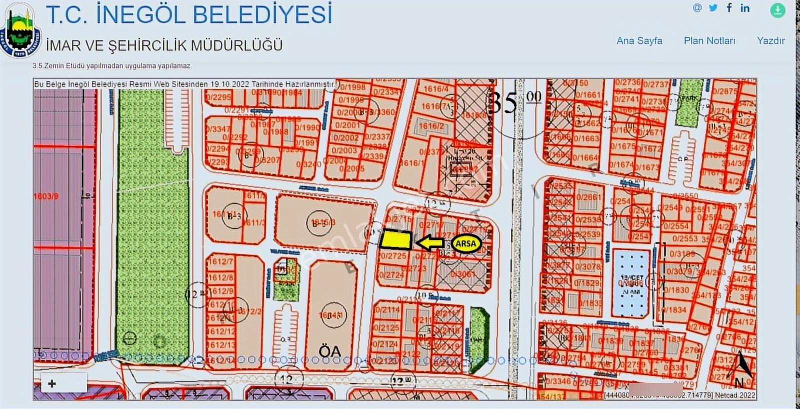 Ulucan'dan İnegöl Alanyurt'da Satılık Arsa