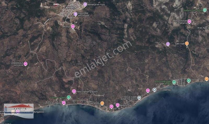 Ayvacık Ahmetçe'de, Yola Cephe, Deniz Manzaralı, 1024 M2 Tarla - Görsel 2