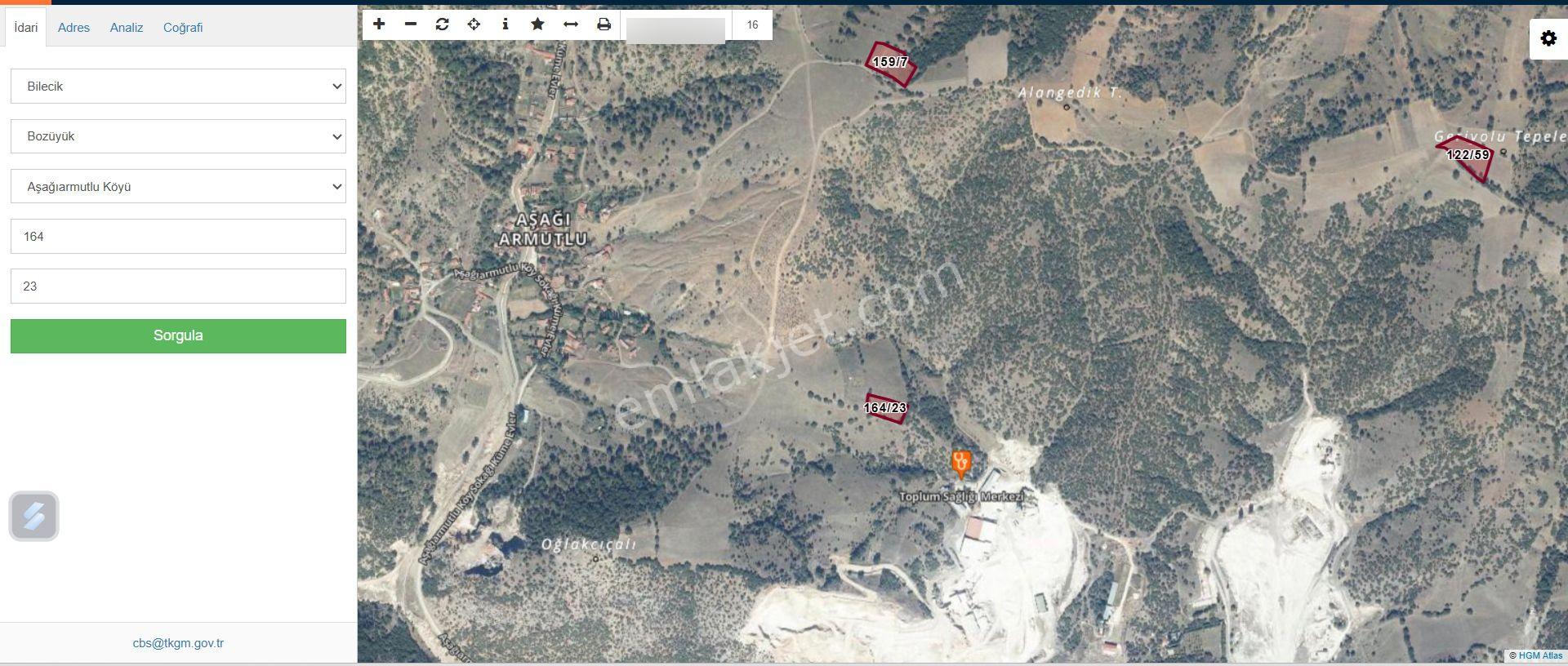 Bozüyük Aşağıarmutlu Köyü'nde 2267 M² Satılık Tarla