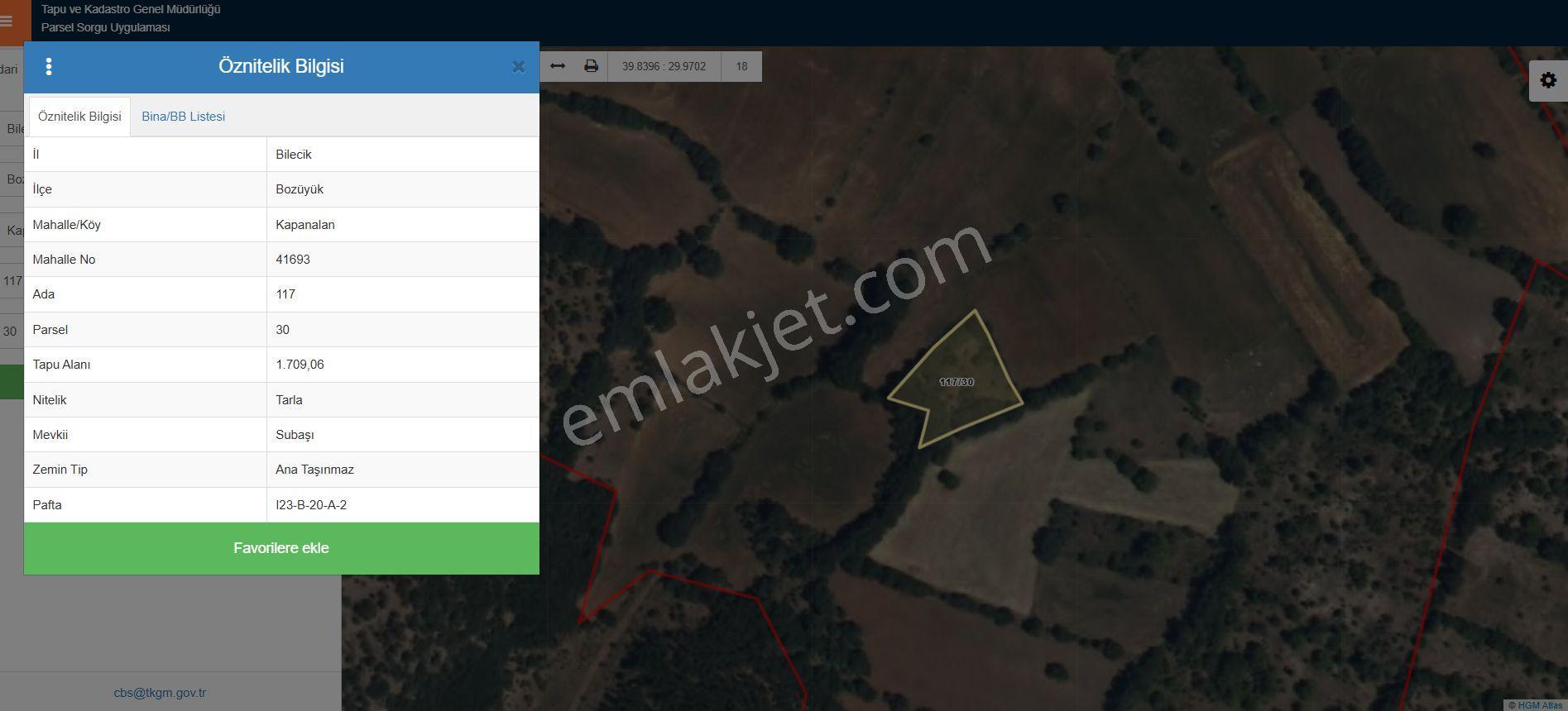 Bozüyük Kapanalan Köyü'nde 1700 M² Satılık Tarla - Görsel 3