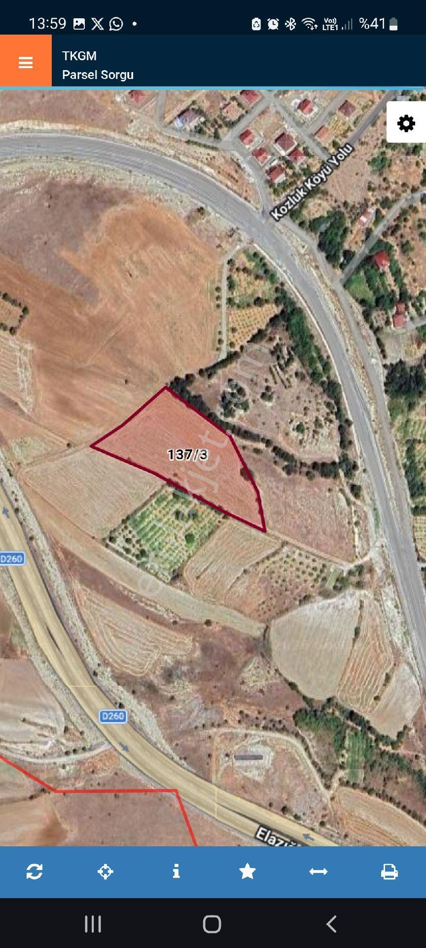 Elazığ Merkez Kozluk Koyunde Caydacıra Manzaralı Satılık 8369 M2 Satılık Tarla