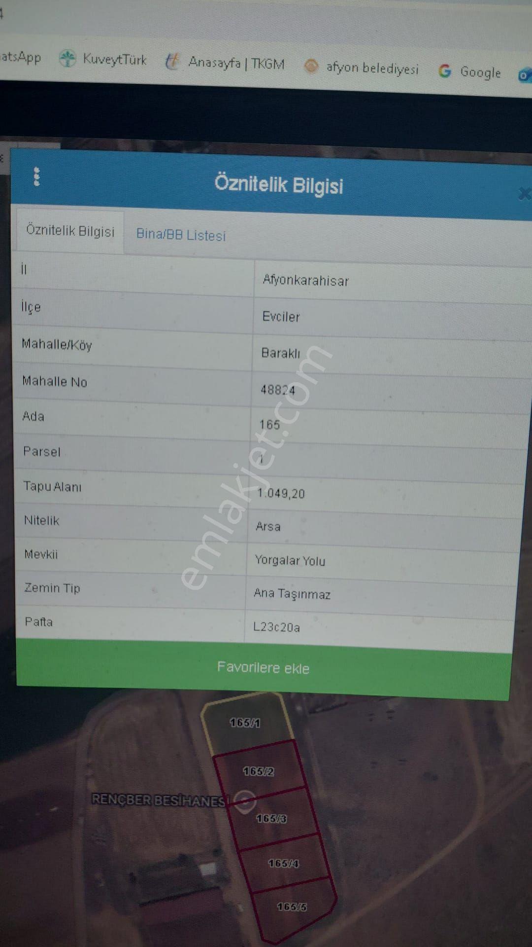 Afyon Tezcan Emlaktan Afyon Evcilerde Satılık İmarlı Yan Yana Arsalar - Görsel 5