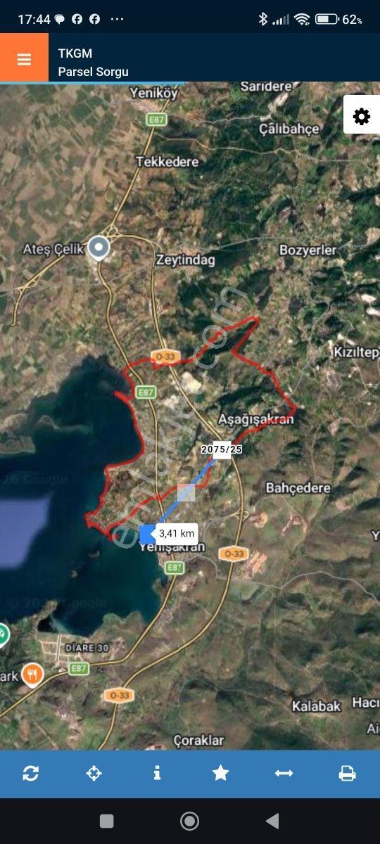 İzmir Aliağa Aşağı Şakranda 20 Dönüm Yol Cepheli Satılık Tarla - Görsel 2