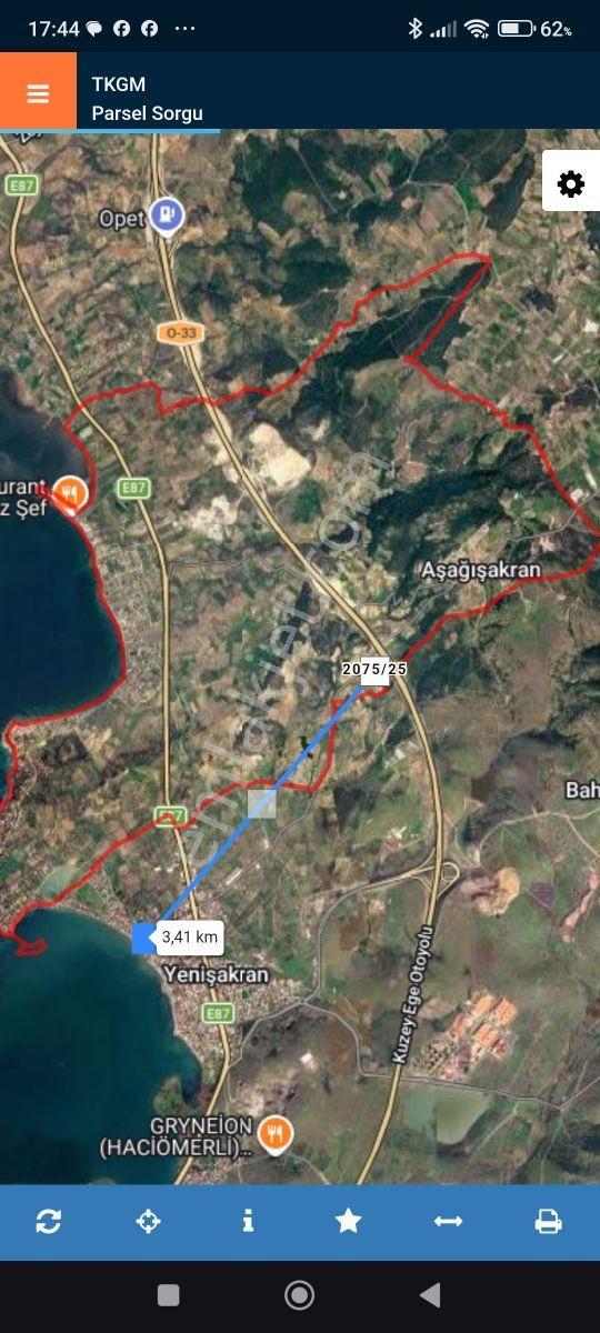 İzmir Aliağa Aşağı Şakranda 20 Dönüm Yol Cepheli Satılık Tarla - Görsel 7