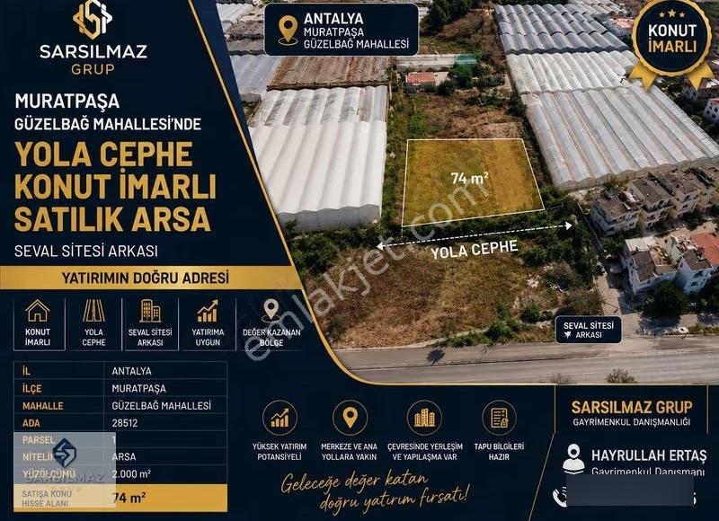 Muratpaşa Güzelbağ Mahsinde Yola Cephe Konut İmarlı Satılık Arsa