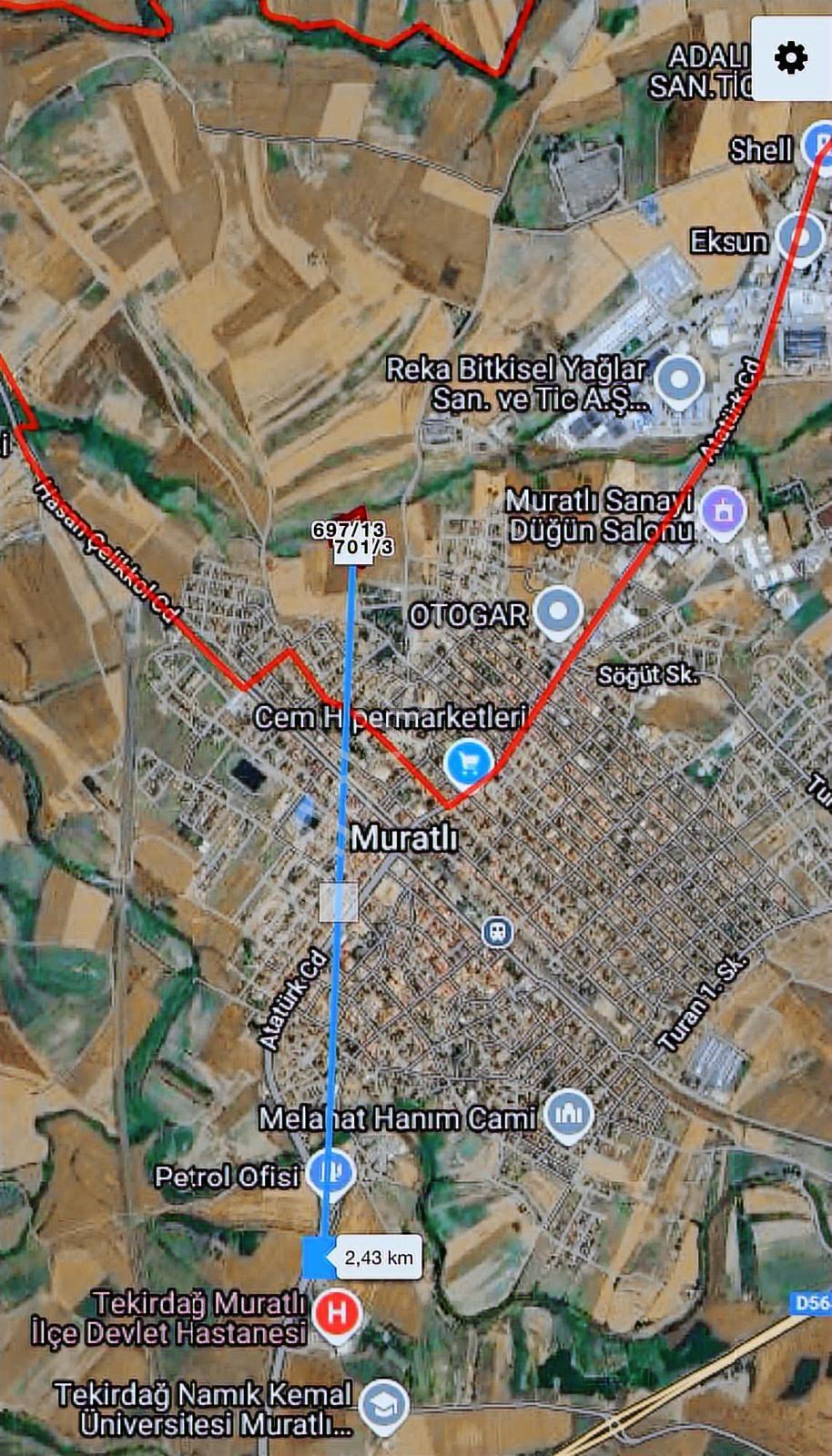 Muratlı Kurtpınar'da 2480 M2 Fırsat İmarlı Arsa - Görsel 6
