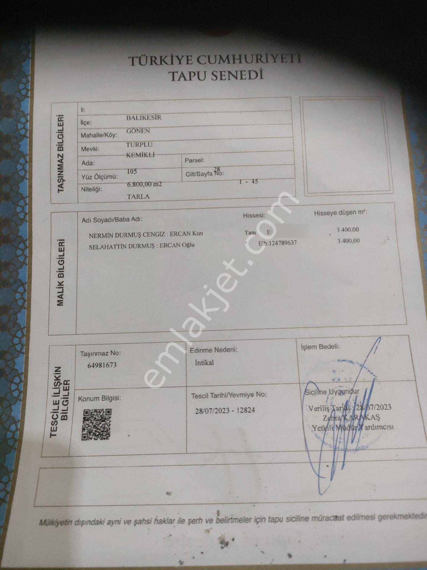 Sahibinden Acil Satılık Yatırımlık Verimli Tarla