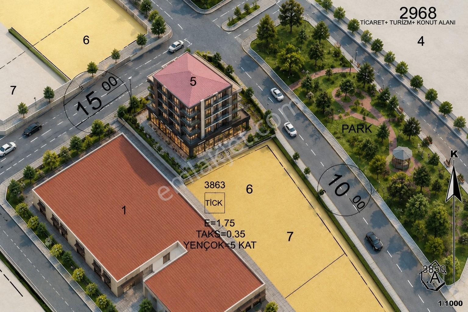 Bolu Sandallar Mh. 5 Kat Ticari Konut İmarlı Satılık Köşe Parsel - Görsel 2