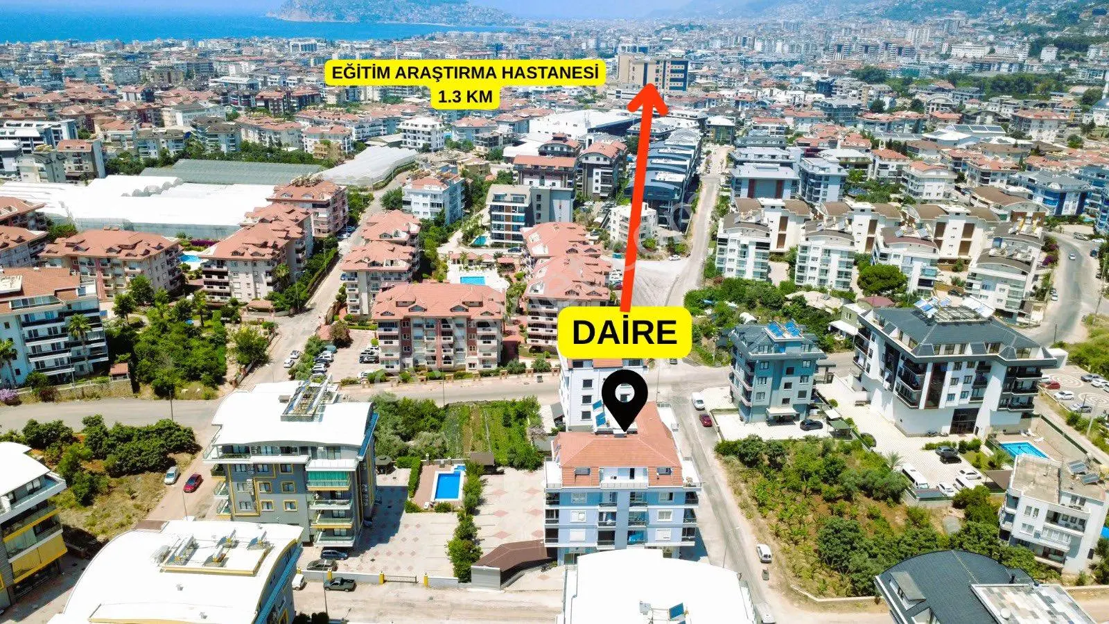 Alanya Obada Hastaneye Yakın Satılık 2+1 Ayrı Mutfak Daire - Görsel 3