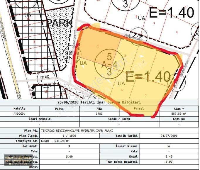 Arabul Karşısı'nda 2767m² Konut İmarlı Yüksek Potansiyelli Arsa