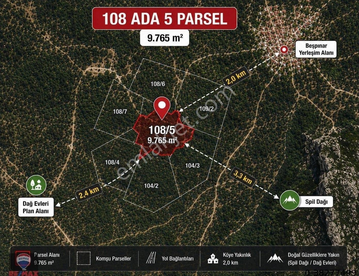 Spil Dağı Eteklerinde, Beşpınar'da 9.765 M² Büyüklüğünde Kiraz Bahçesi Ve Tarla - Görsel 10