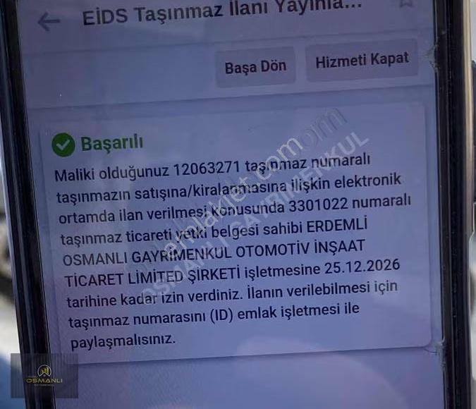 Mersin Erdemli Kızılen Mahallesi Satılık 4.185 Metre Tarla