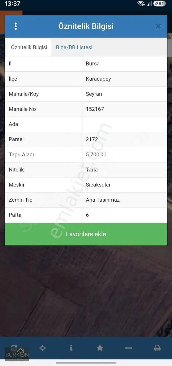 Karacabey Seyranda Yola Cephe Arzi