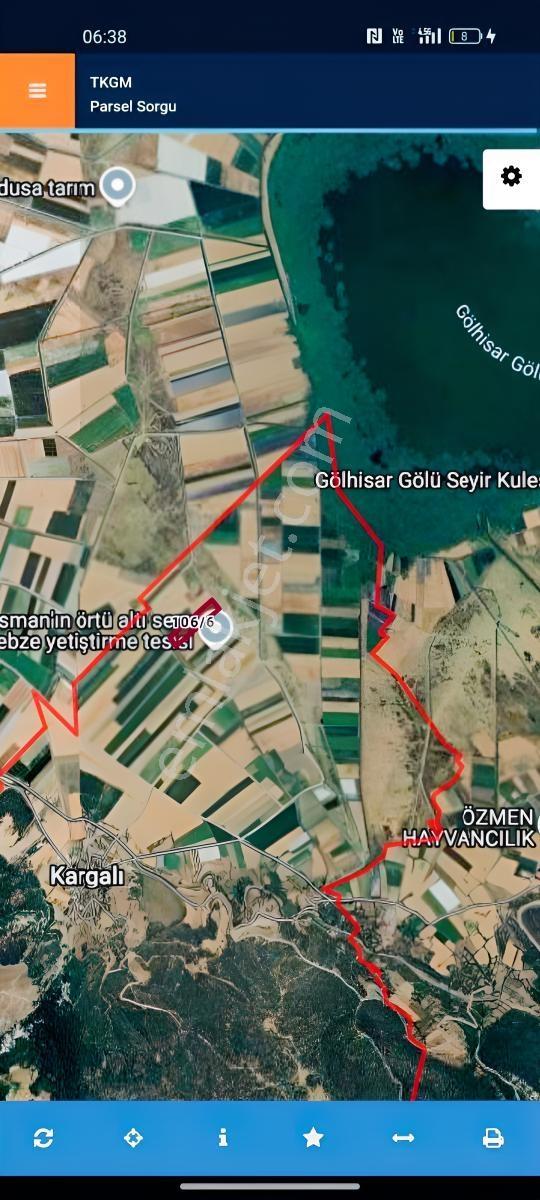 Gölhisar Kargalı Da 17 Dönüm Satılık Tarla
