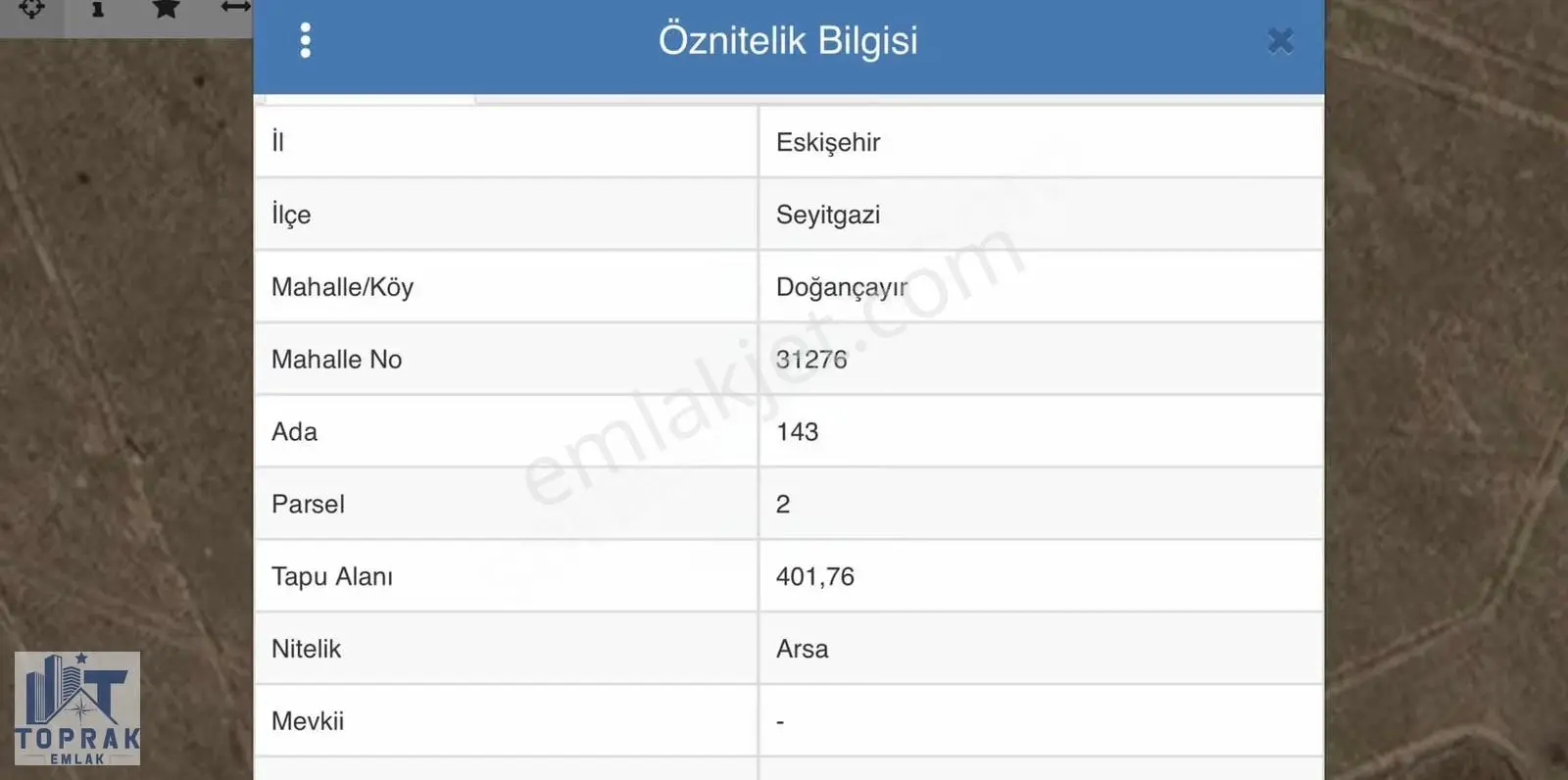 Toprak Emlaktan Seyitgazi Doğançayırda Köşe Parsel Satılık Arsa - Görsel 3