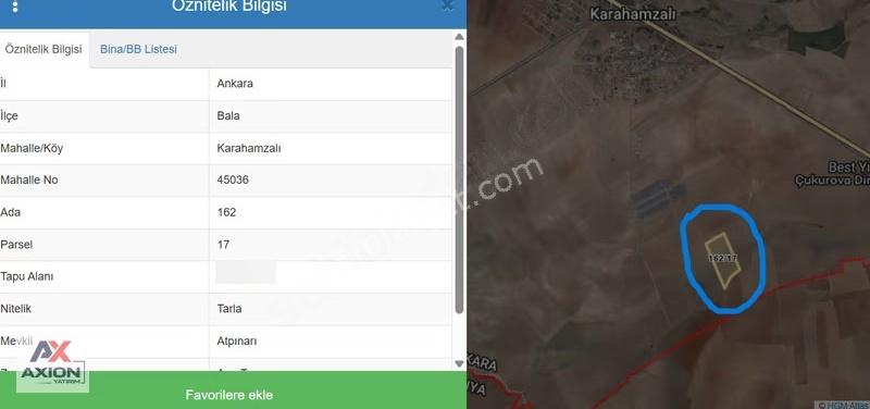 Bala Karahamzalı Tek Tapu Satılık Tarla - Görsel 2