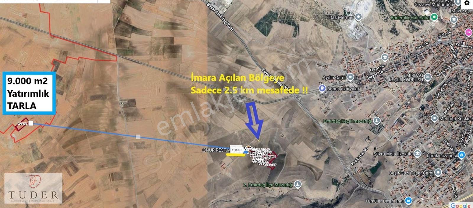 Emirdağda 9000 M² Yatırımlık Tarla İmara Yakın Merkeze Yakın - Görsel 3
