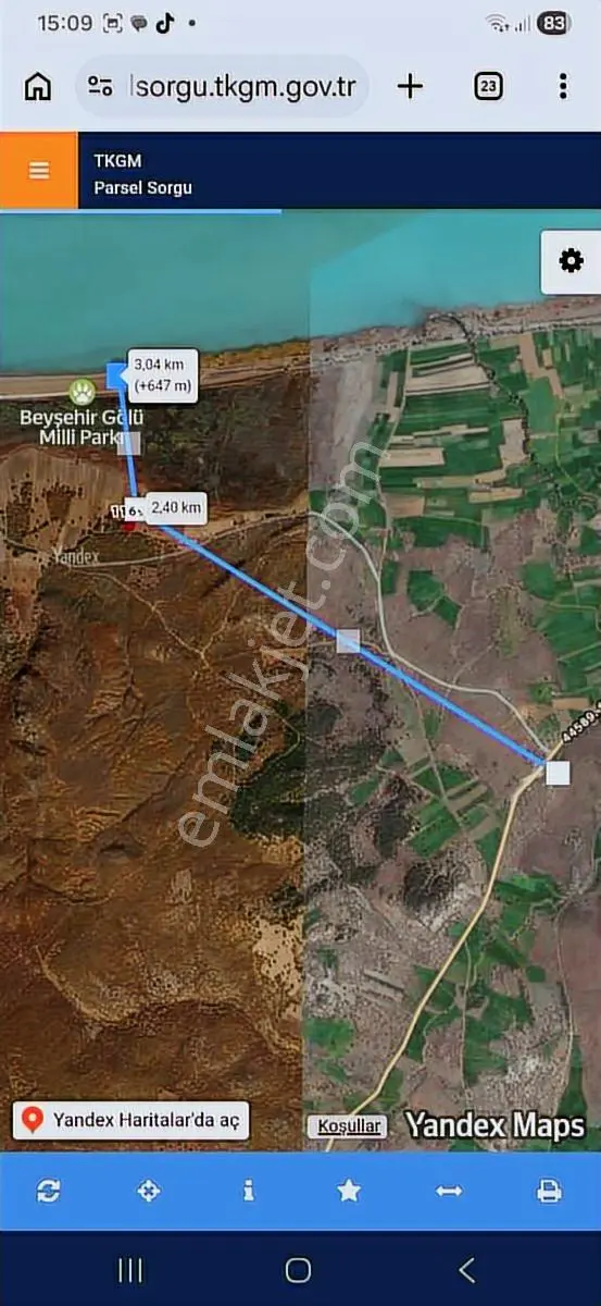 Konya Beyşehir Üstünler'de 2999 M2 Satılık Tarla - Görsel 2