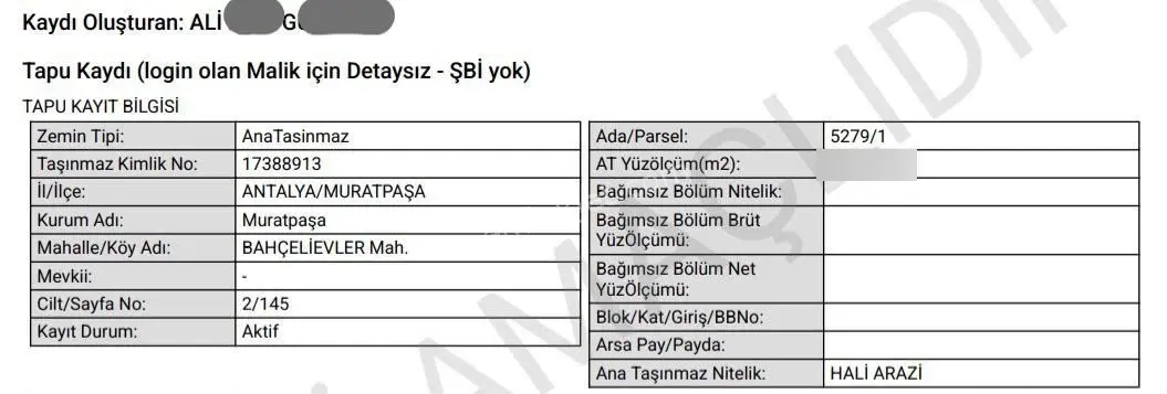 Antalya Muratpaşa Meltem'de 2300 M² Satılık Arsa - Görsel 2