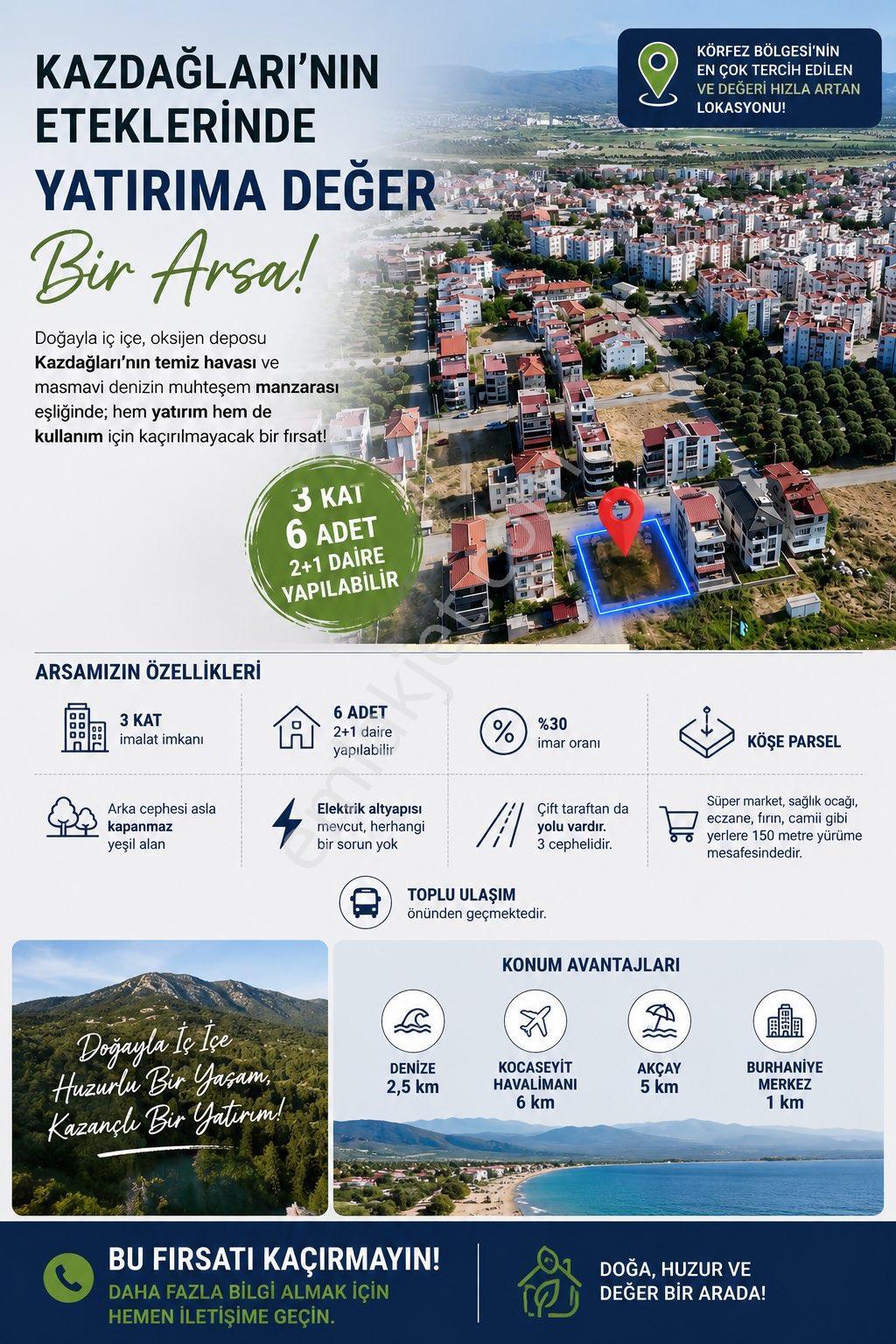 Sahibinden Burhaniye Ören Yolunda 424 M2 Denize Yakın Satılık Arsa - Görsel 6