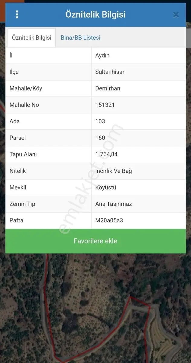 Satılık Tarla Aydın Atça Demirhan