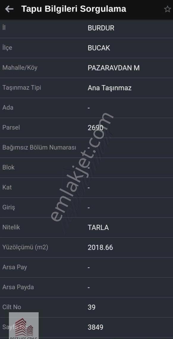 Burdur Bucak Pazaravdan'da Satılık Fırsat Tarla - Görsel 6