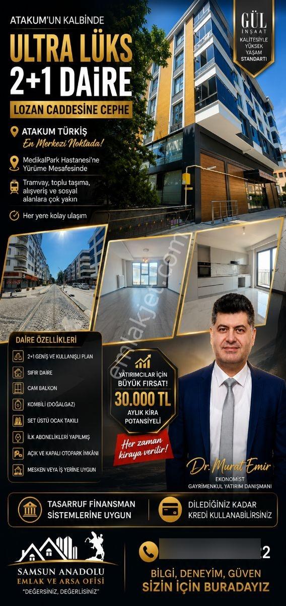 Samsun Atakum Lozan Caddesine Cephe Ultralüks 2+1 Sıfır Daire - Görsel 2