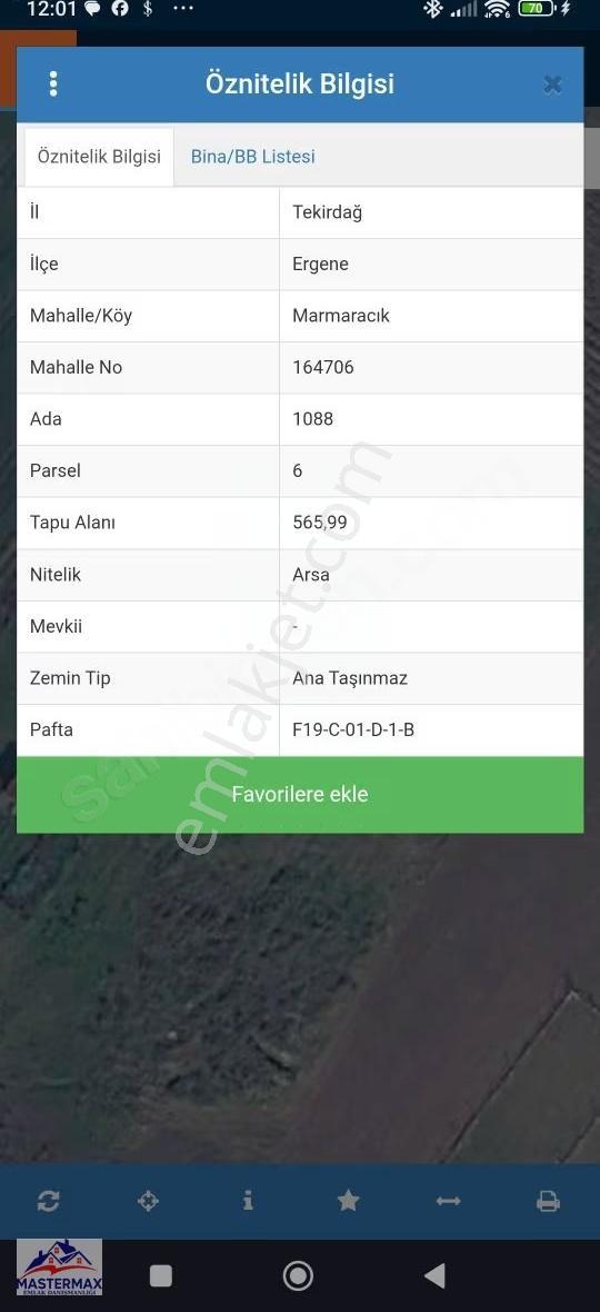 Marmaracık Ta 565 M2 Tek Tapu Satılık İmarlı Arsa
