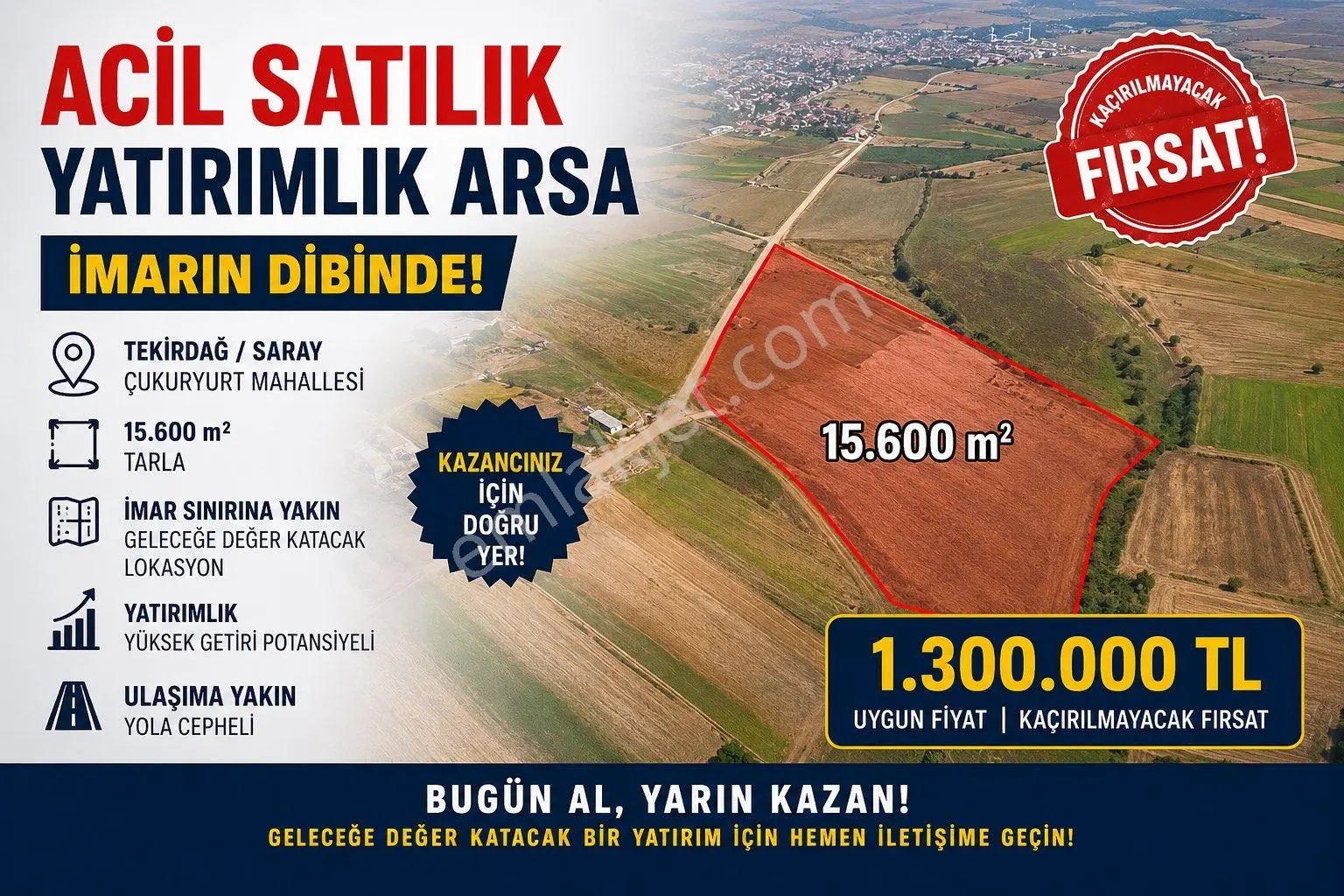 Acil Satılık Sahibinden Yatırımlık Arsa İmarın Dibinde