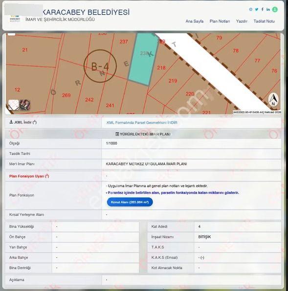 Karacabey Canbalı'da Merkezi Konumda-4 Kat Bitişik Konut İmarlı - Görsel 3