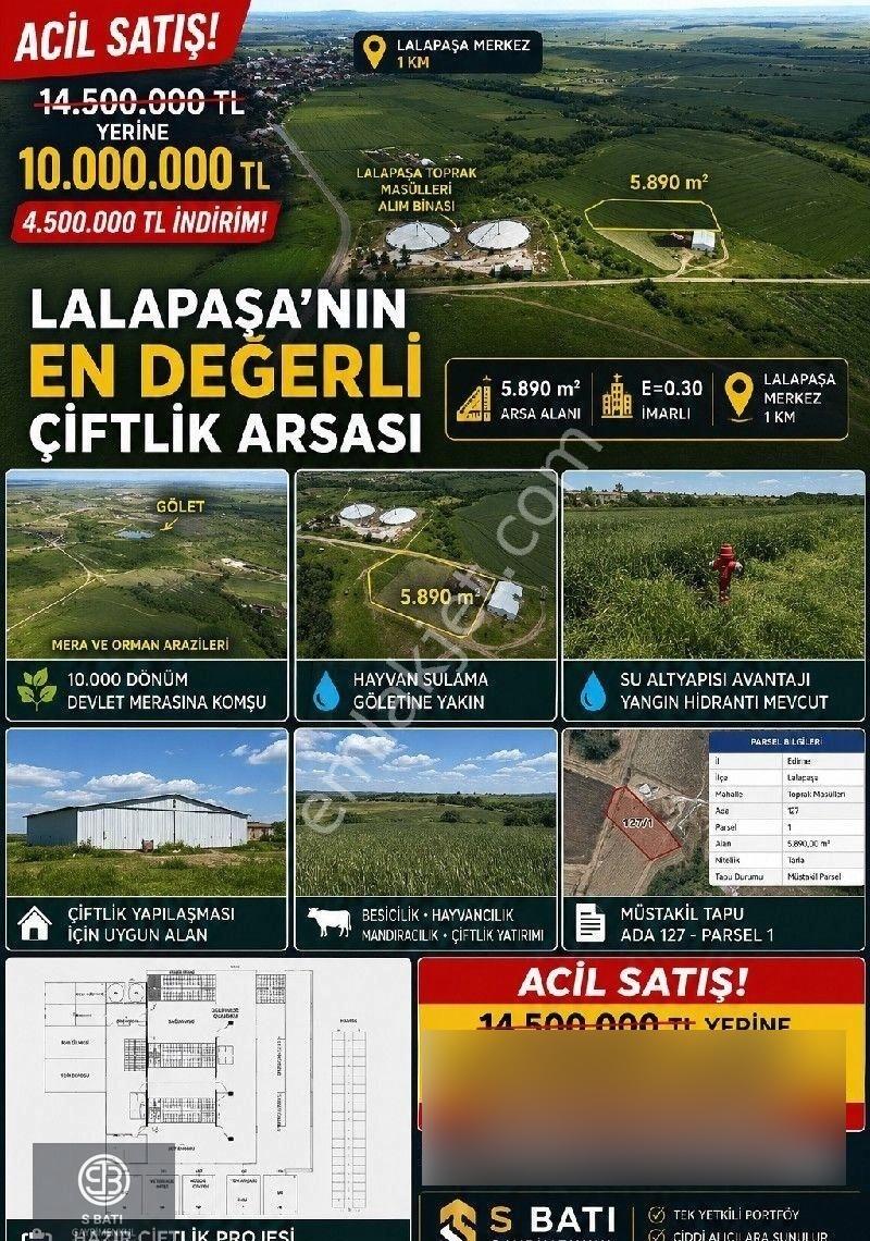 "edirne'de Bu Özellikte Başka Yok! E=0.30 İmarlı Çiftlik Arsası | 5.890 M² | 9.5 Milyon Tl. - Görsel 15