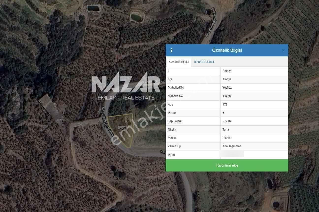Alanya Yeşilöz’de 572 M² Deniz Manzaralı Tarla - Görsel 14