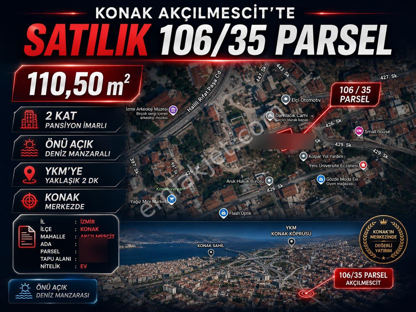 İzmir Konak'ta Deniz Manzaralı 2 Kat Pansiyon İmarlı Fırsat Arsa - Görsel 5