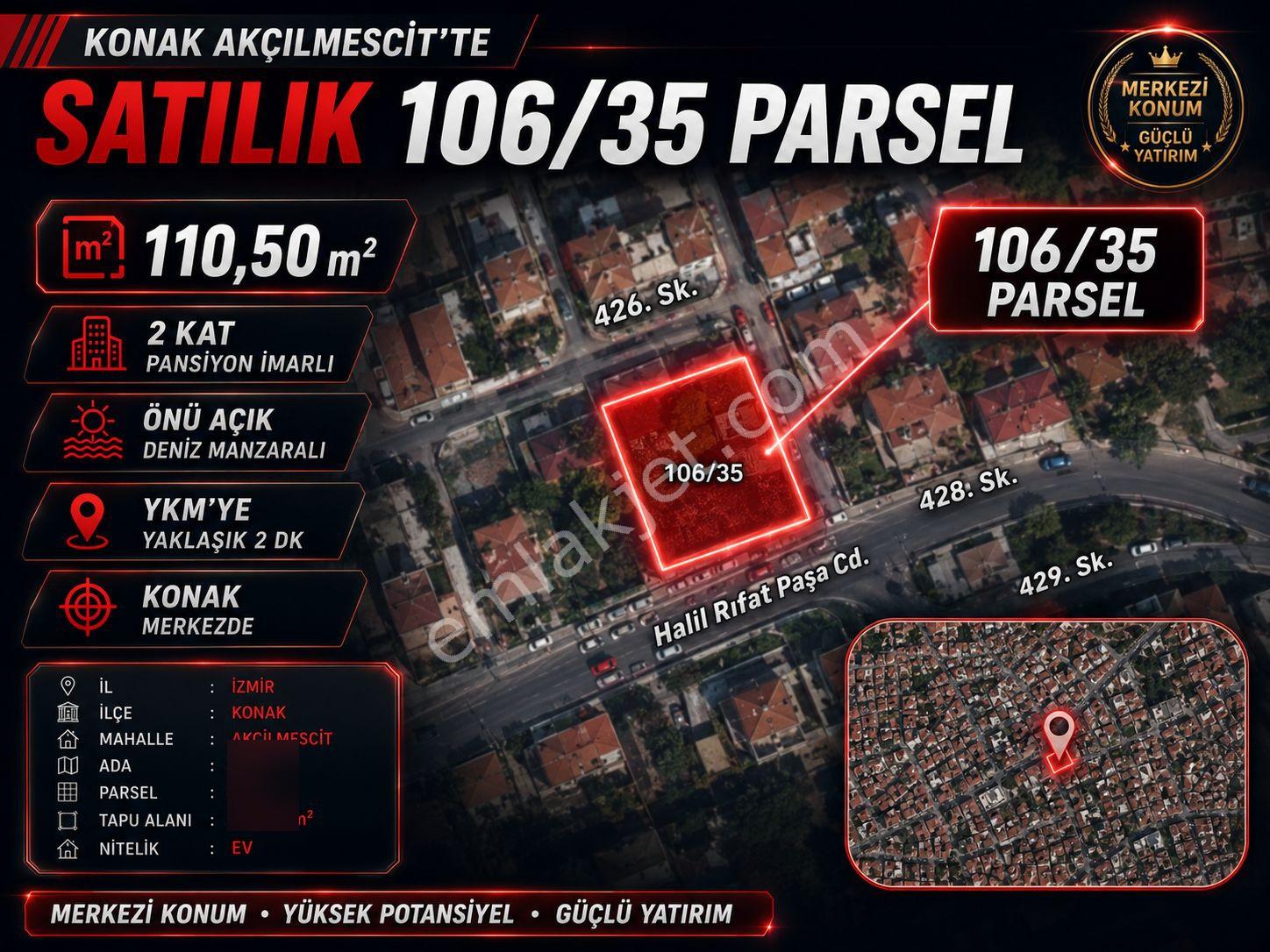 İzmir Konak'ta Deniz Manzaralı 2 Kat Pansiyon İmarlı Fırsat Arsa - Görsel 3