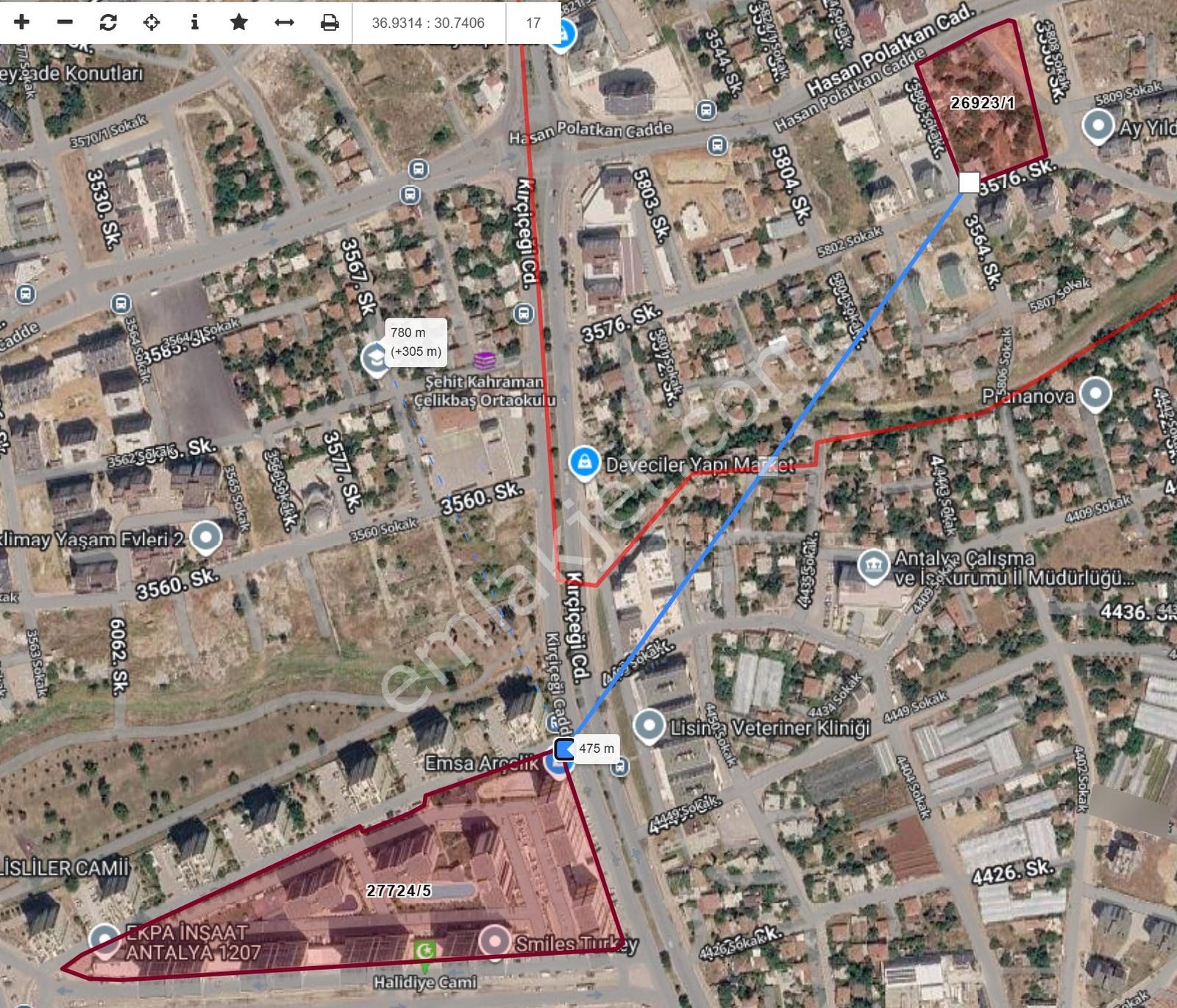 Baraj Mahalle'sinde Anayolda 4 Tarafı Yol 1306m² Ticari+konut - Görsel 2