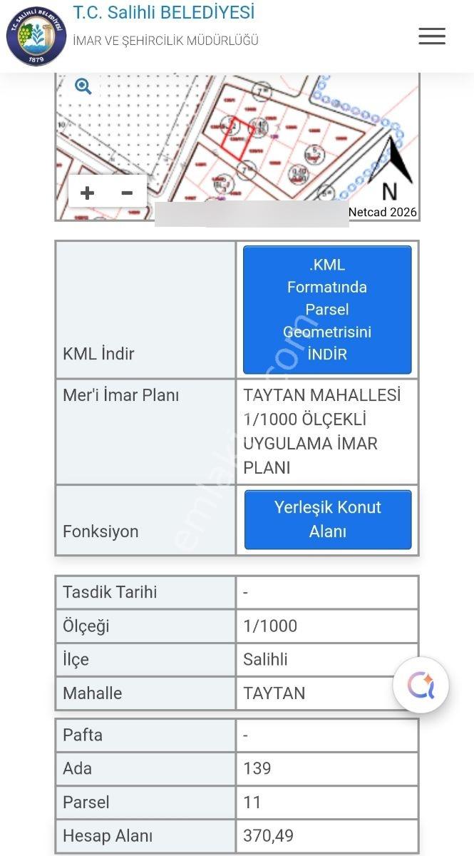 Salihli Taytan'da 2 Kat Konut İmarlı 369 M2 Satılık Arsa - Görsel 8