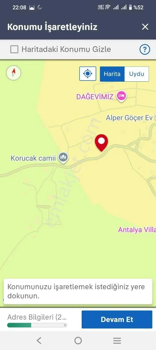Antalya Bayatbadem Korucak Satılık 600 M2 Villa Arsası - Görsel 4