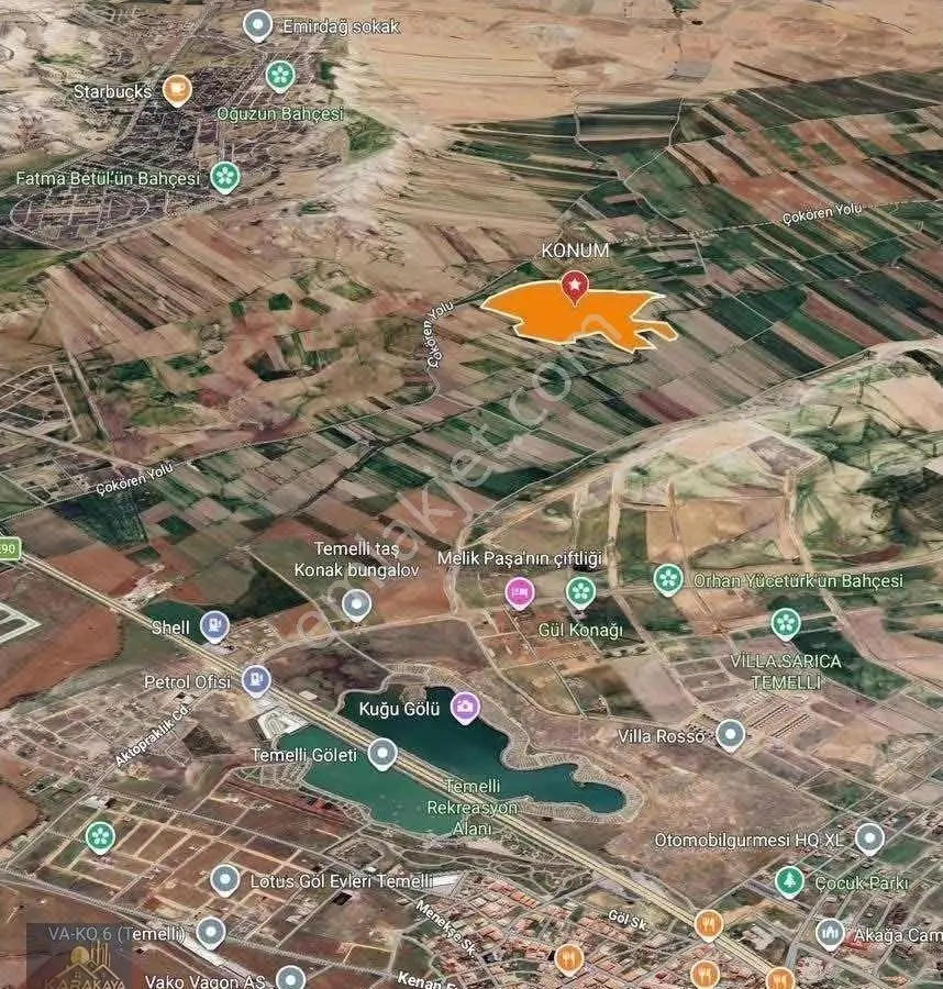 Karakaya Emlaktan Temelli'de 928m2 Satılık Hisse