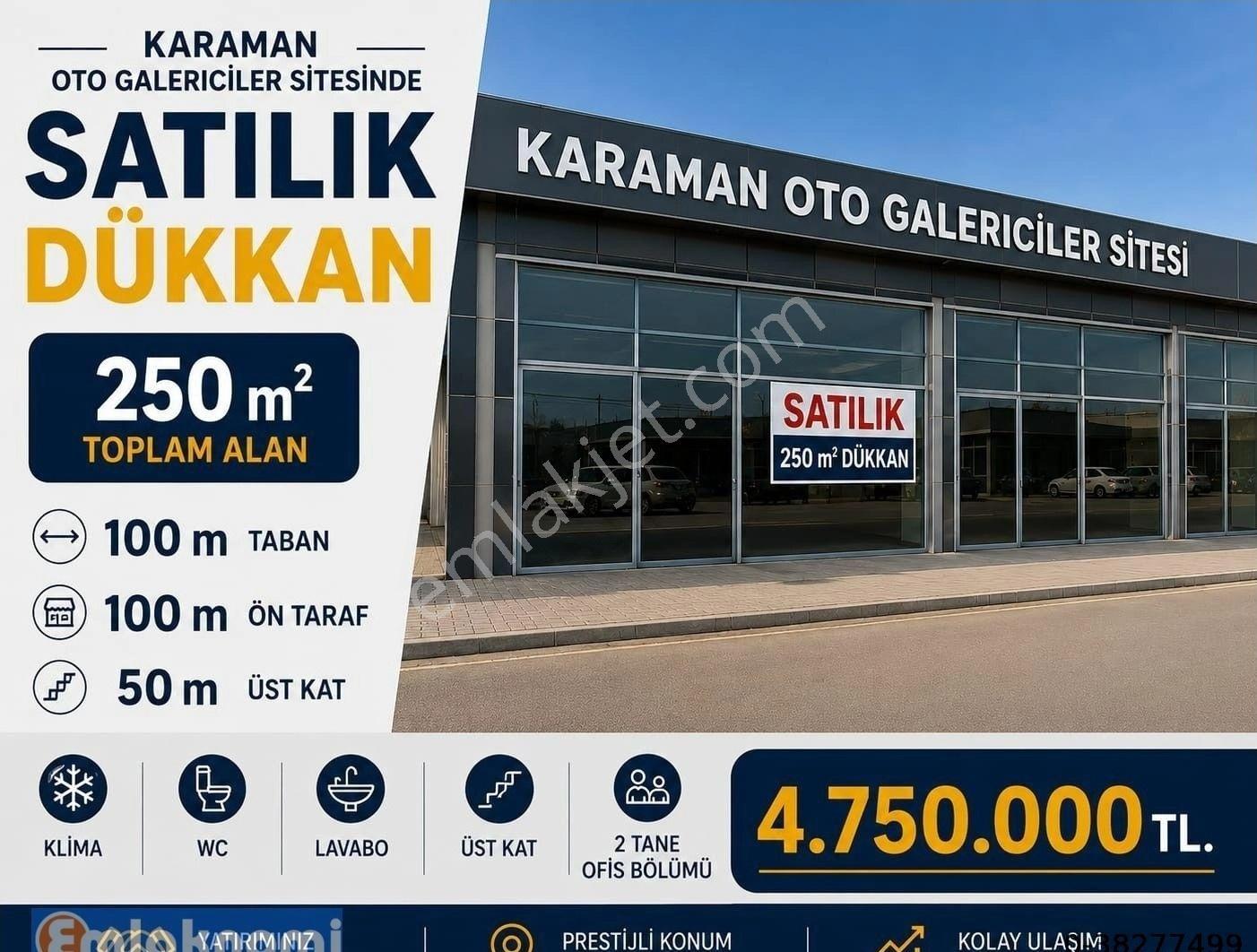 Emlaknomi'den Oto Galericiler Sitesinde 250m2 Satılık Dükkan